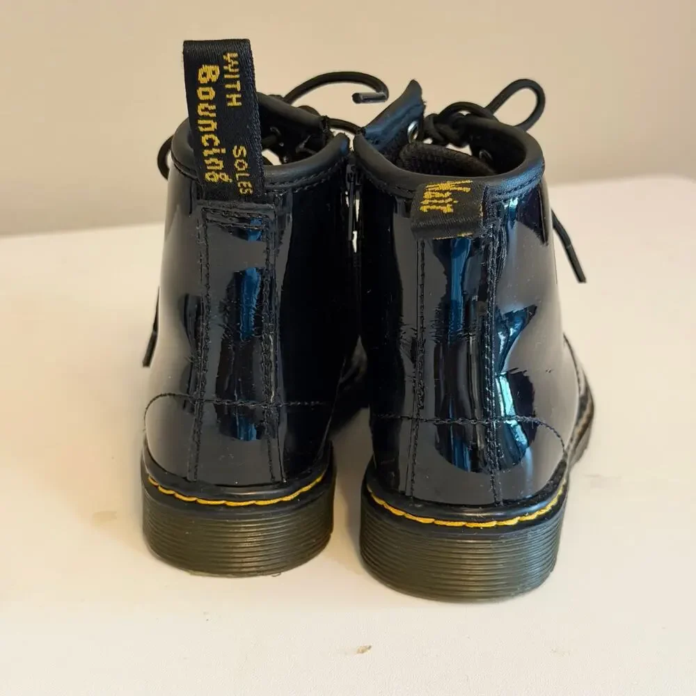 Dr. Martens 1460 T Black Patent Leather Combat Boots Toddler 9 Child Youth Kids